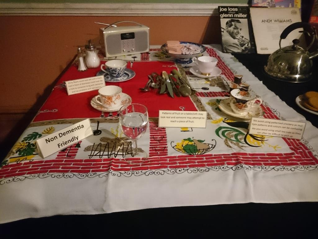 Image of a not so dementia-friendly heritage table layout